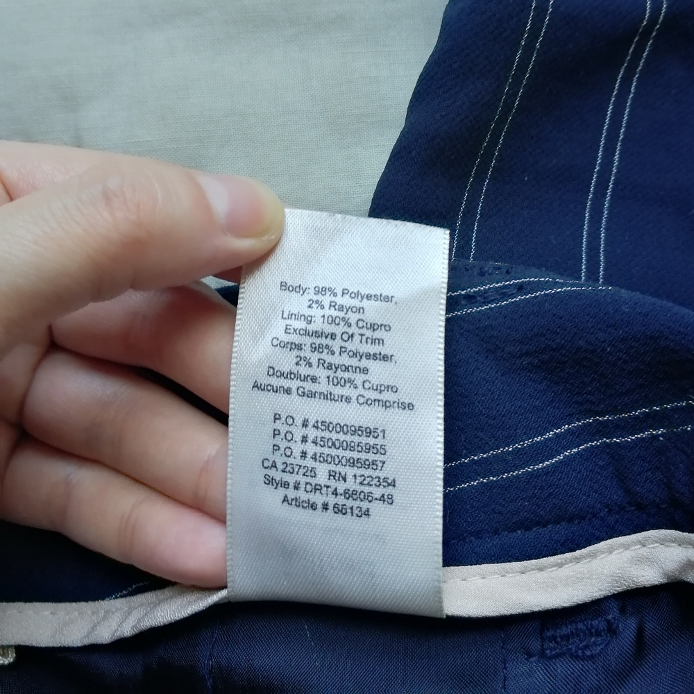 WILFRED Blue White Stripe Tie Front Jallade Work Pants Size 4 Aritzia NO TIE - Picture 8 of 9